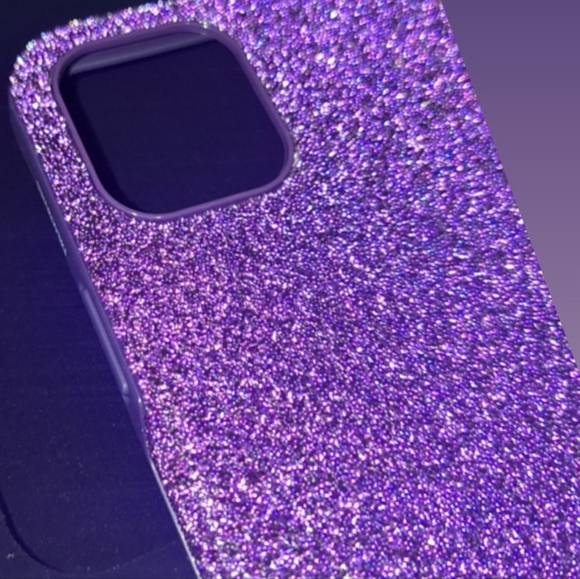 SWAROVSKI CRYSTAL PURPLE CELL PHONE COVER FOR  IPHONE 12 PRO MAX - Picture 1 of 7